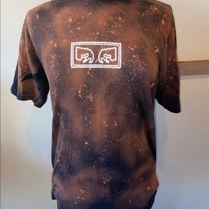 6/$20. OBEY BROWN TIE DYED WOMANS SHIRT